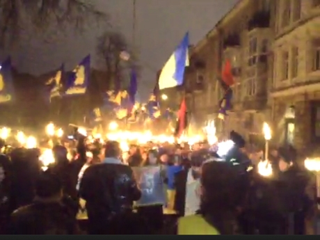 В Украине прошли митинги в честь дня рождения Бандеры